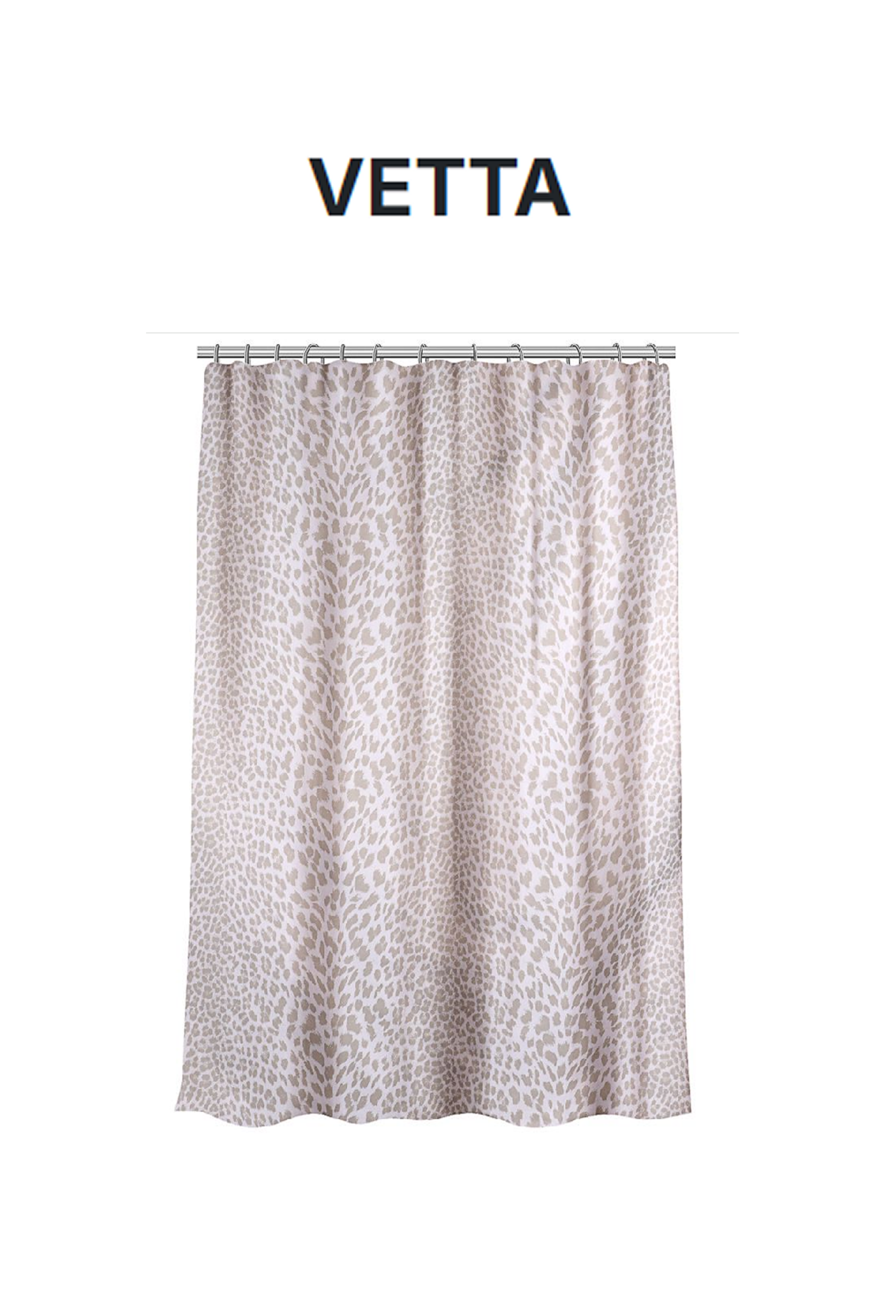 VETTA Шторка для ванной, с утяжелителем, полиэстер, 80 г/м2, 180х180см, Энимал, 009